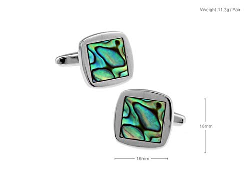 Mancuernillas Daesar Cuadradas Vintage Plateadas para Hombre miniatura 2