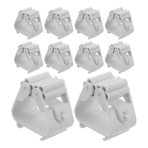 POPETPOP Soportes Adhesivos para Escobas y Trapeadores sin Taladro, Ganchos Resistentes de Plástico, 10 Piezas para Organización en Baño, Lavandería y Cocina