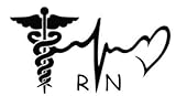 RN Registered Nurse Vinyl Decal Sticker | Cars | Walls | Laptops | Black | 5.5' X 3'