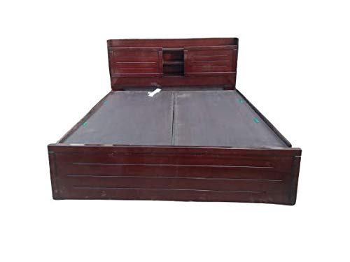 B.R Furniture Décor Solid Wood Double Size Bed for Bedroom ( Brown )