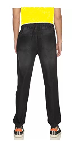 Image of Mens Black Denim Joggers