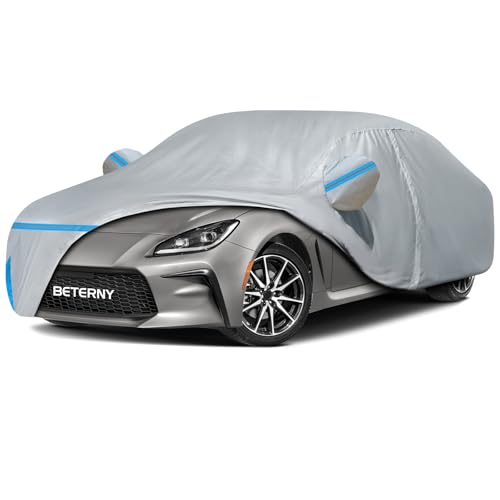 Image of Car Cover for 2013-2025 Toyota GR86 /Subaru BRZ, Waterproof Custom-fit All Weather Sun Rain UV Dust Snow Protection Outdoor GR86 Full Car Cover with Door Zipper and Cotton Lining-Grey