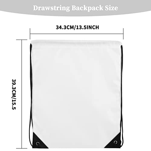 Topspeeder 60 Pieces Drawstring Backpack Bags Sports Sackpack Bulk Cinch Gym Bag For Women Men Outdoor Sports Backpack（White） #TOP2