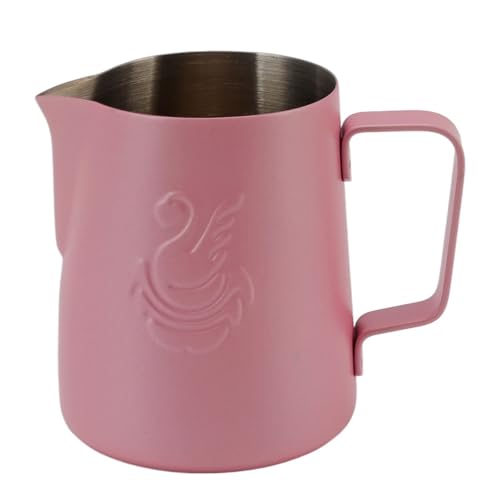 Jarra para leche de acero inoxidable 304 rosa con acabado premium 2