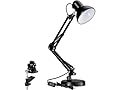 HaoYiShang Metal Desk Lamp, Swing Arm Desk Lamps, Architect Desk Lamp with Clamp, Adjustable Gooseneck Table Lamp, Clip Desk Lights for Home Office, Work, Study, Reading, E26 Base, Multi-Joint
