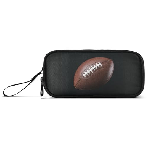 Image of Wfrish Rugby Pencil Case Football Pencil Pouch Big Capacity 3 Compartments Back to School Supplies for Teen Girl Boy Pouch Pen Bag Large Storage Organizer with Zipper Handle for Men Women