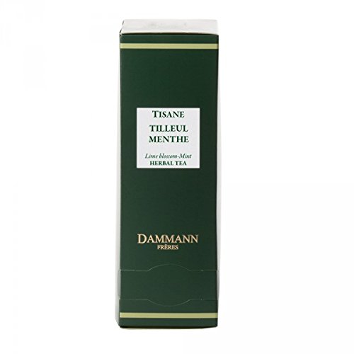 Dammann Freres Tee - Lime Blossom Peppermint/Lindenblüten Pfefferminze Tee - 4 x 24 Cristal Teabags