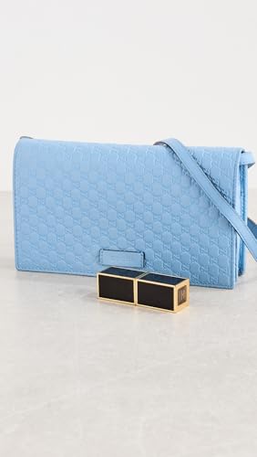 WHAT GOES AROUND COMES AROUND Women's Pre-Loved Gucci Blue Micro Guccissima Wallet On Chain3