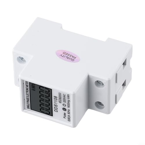 Medidor de energía monofásico 50 A 60 A con retroiluminación LCD, consumo de energía eléctrica digital para CA 220 V, indicador de pulso LED rojo, sin reinicio pero (sin retroiluminación)