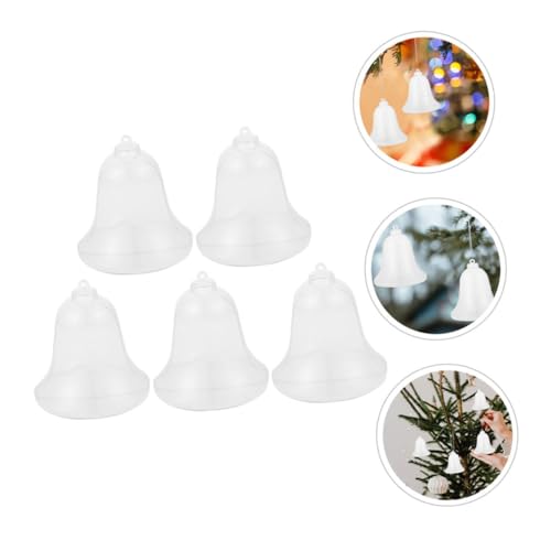 Jecompris 6 PièCes BoîTes À Bonbons Transparentes en Forme De Cloche DéCorations De Sapin De NoëL Suspendues Remplissables en Plastique pour FêTes Mariage – vue 9
