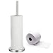 Tatkraft Carol Porte Rouleaux de Papier Toilette en Acier Inoxydable, Support Vertical Distributeur de Papier WC, Base Stable, Capacité 4 Rouleaux, 43 x 15 cm