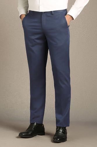 Image of Louis Philippe Men's Slim Fit Everyday Smart Wear Comfort Stretch Work Ready Textured Formal Trouser