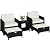 Yaheetech Balcony Furniture Outdoor 5 Piece Patio Conversation Set, PE Wicker Rattan Lounge Chairs, Side Table & Ottomans with Cushions & Pillows for Backyard, Porch, Garden, Black/Beige