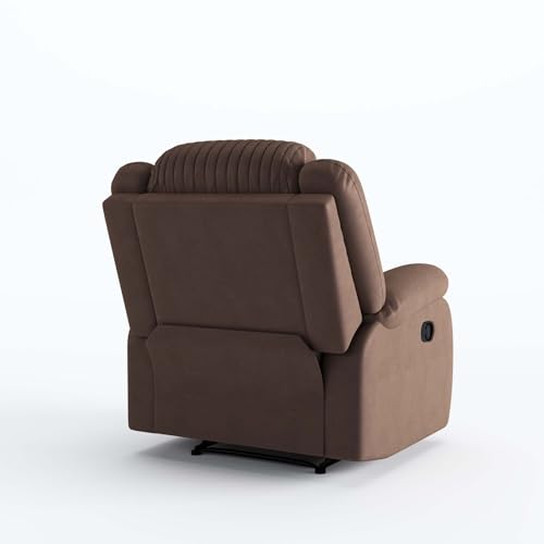 Image of Amazon Brand - Solimo Restora | Single Seater Sofa Recliner | Manual Recliner (Velvet Brown)