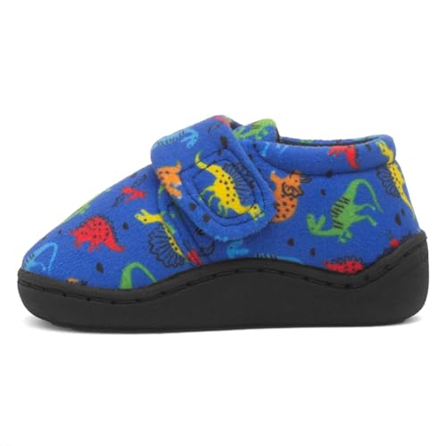 The Slipper Company - The Slipper Company Boys Blue Dino Slipper - Size 8 UK - Blue