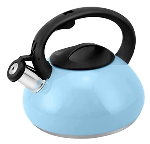 ホイッスルケトル 2.5L ステンレススチール ホイッスリングケトル キッチンコンロケトル キャンプ ティーケトル ガスストーブ用IH調理器ストーブケトル(カラー:ブルー、サイズ:20 x 18cm)