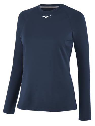 Haut thermique Mizuno femme bleu marine en taille M pour le sport