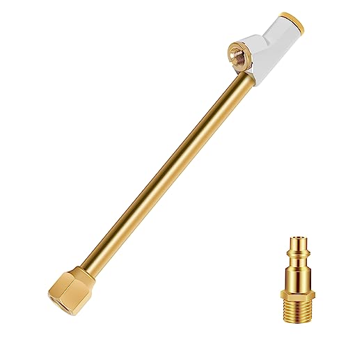 GODESON Air Chuck 1/4 FNPT 6.4 Extended Reach Dual Head Brass Air Chuck Heavy Duty Air Chuck for Semi RV Dually Tires