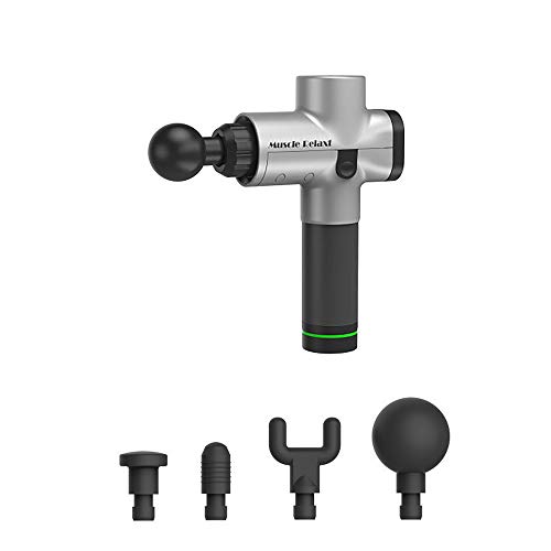 Muscle Massage Gun Handheld Electric Massagers Gun Cordless Percussion Massager Deep Tissue for Muscle, Neck and Back Super Slience Massager Device with 4 Head