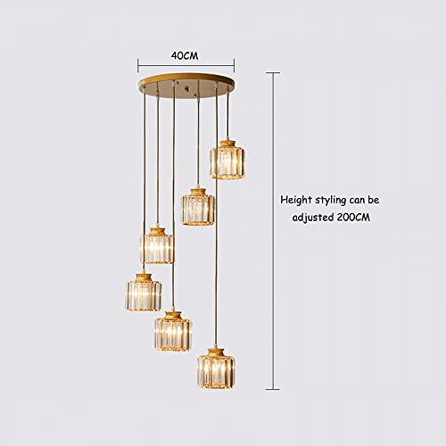 Lustre moderne blanc cristal clair à 6 têtes de style nordique créatif