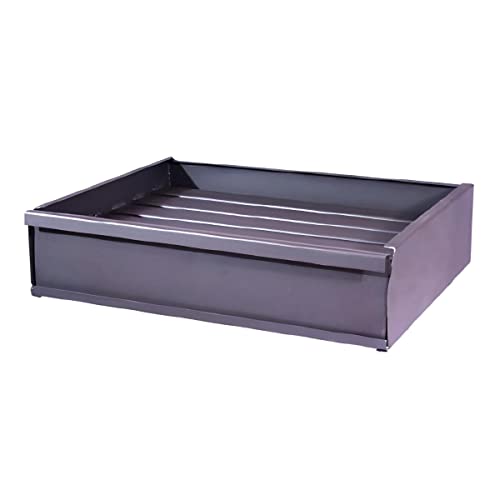 PEGANE Tiroir Barbecue, Bac pour Barbecue en Acier Inoxydable Coloris Gris - 50 x 41 x 12 cm