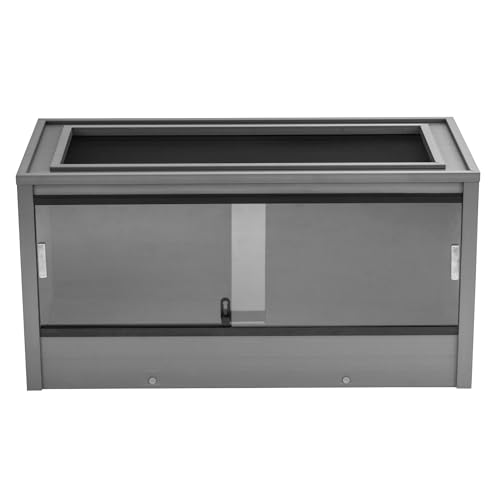 Image of New Age Pet ECOFLEX 36 inch Wide Medium Reptile Habitat, Mojave Lounge for Snakes, Tortoises & Lizards in Maple, Black & Grey, Easy Assembly, Sliding Glass Doors & Mesh Top