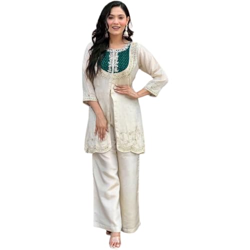 Image of Wedding Outfit For Women Embroidered Shrara Set For Women Designer Silk Kurta With Sharara Pants Festive Ethnic Wear Traditional Outfit For Celebrations Functions Ceremonies And Gatherings
