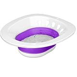 Pochik Sitz Bath for Toilet Seat, Sitz Baths for Hemorrhoids and Postpartum Care, Yoni Steam Seat, Collapsible Basin for Epsom Salt Soak, Sits Bath Kit for Women - Purple