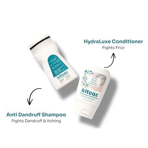 Image of Kitcoz Advanced Anti-Dandruff Routine Combo | Scalp Purifying, Flake Reduction & Hair Conditioning | Reduces Upto 100% Dandruff & Itching From Source | Shampoo (100ml) & Conditioner (120ml)