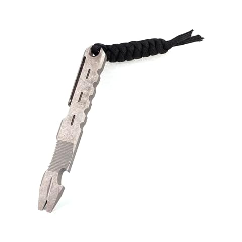 Hamans Titanium EDC Pry Bar with Nail Puller Bottle Opener Function with Pocket Clip EDC Tool (Grey) Cover