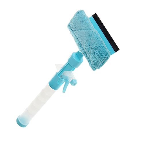 HEATSHAKING Multi-function Blue Plastic Window Squeegee Cleaner Water Spray, Glass Cleaning Tool for Indoor and Outdoor Use, Practical Window Wiper for Home and Office