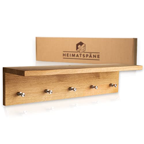 Heimatspäne Garderobenleiste mit Ablage 60cm [echtes Eichenholz]...