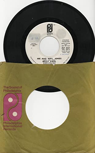 Billy Paul: Me and Mrs. Jones (Long 4:42 Stereo Version) B/w Me and Mrs. Jones (Short 3:41 Mono Version)