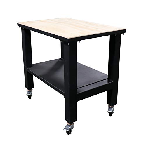 Titan Distributors Inc. 24”x36” Heavy Duty Mobile Work Table with Replaceable Wood Top