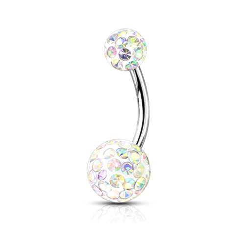 Lovepiercing Piercing Nombril Boules Cristal Filetage Interne ALEXANDRIE Multicolore