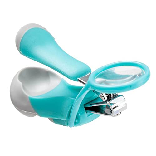 爪切りニッパー つめきり 足 つめ切りはさみ 爪きり はさみ 小型 ネイルニッパー 拡大鏡付き 折りたたみ機能 ソフトシリコンハンドル エルゴノミクス (緑)