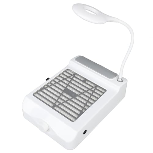 Nail Dust Collector, Portable Powerful Nail Vacuum Fan Vent Dust Collector, Nail Dust Extractor Manicure Tool with Hand Pillow LED Lamp for Acrylic Nail Poly