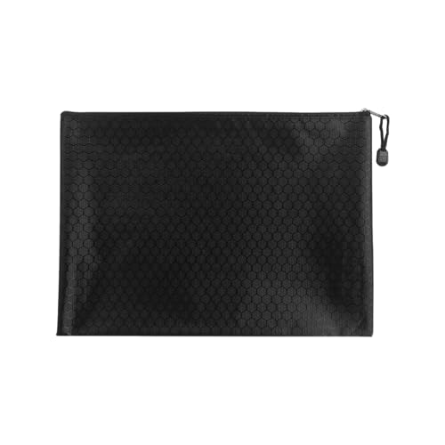 1-teiliges Portemonnaie, Banktasche, A5-Aktenmappe, Reißverschluss-Geldbörse, Bargeldaufbewahrungstasche, Banknotentasche, perfekt zum Mitnehmen (Schwarz)