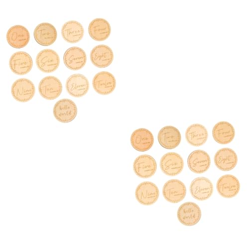 Cartes de croissance bois bébés : lot de 26 plaques décoratives