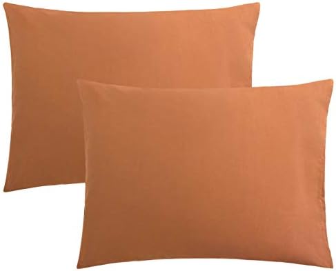 FLXXIE 2 Pack Microfiber Standard Pillow Cases, 1800 Super Soft Pillowcases with Envelope Closure, Wrinkle, Fade and Stain Resistant Pillow Covers, 20×26, Tan