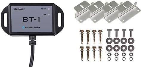 Bundle of Renogy Bluetooth Module RJ12 Communication Port Compatible Rover/Wanderer/Adventurer Charge Controllers + Renogy Solar Panel Mounting Z Brackets Lightweight Aluminum