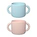 Confezione da 2 tazze in silicone a doppia mano per neonati e bambini, senza BPA, lavabili in lavastoviglie, microonde e congelatore