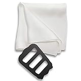 [Freate] ポケットチーフ シルク100% 大判35×35cm ホルダー＆折り方ガイド付き (ホワイト)