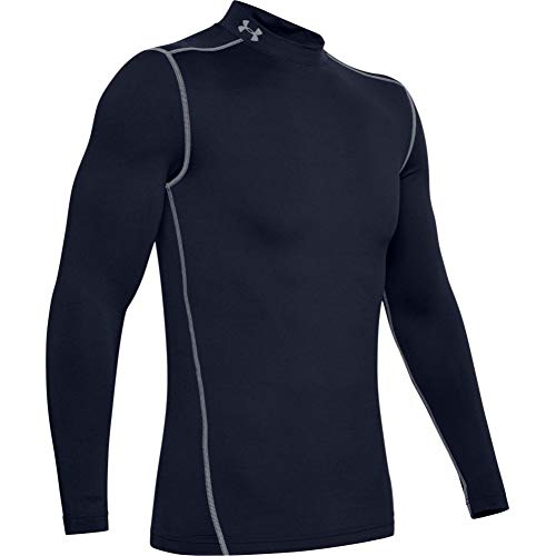 Under Armour Men's ColdGear Armour Compression Mock Long Sleeve T-Shirt , Midnight Navy (410)/Steel , Small
