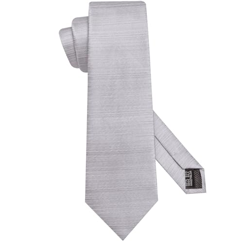 Image of Hi-Tie Men Silk Ties Set with Flower Lapel Pin Necktie Pocket Square Cufflinks for Tuxedo Wedding Business