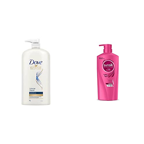 Image of Dove Intense Repair Shampoo, 1L & Sunsilk Lusciously Thick and Long Shampoo, 650ml