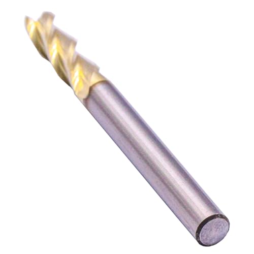 Image of BestParts 3 /16 inch 3 Flute Solid Carbide End Mill for Aluminum - ZrN Coated | 37 Degree Helix, 3 /16 inch Cutting Diameter, 3 /16 inch Shank Diameter, 5 /8 inch Length of Cut, 2 inch Overall Length, Square End