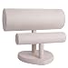 SCHSP Organizer per scaffalature per espositori con Fascia per Bracciale in Velluto a 2 Livelli, Supporto per Gioielli con Fascia per Capelli, espositore per Gioielli per Negozio di casa (Blanco : 4)