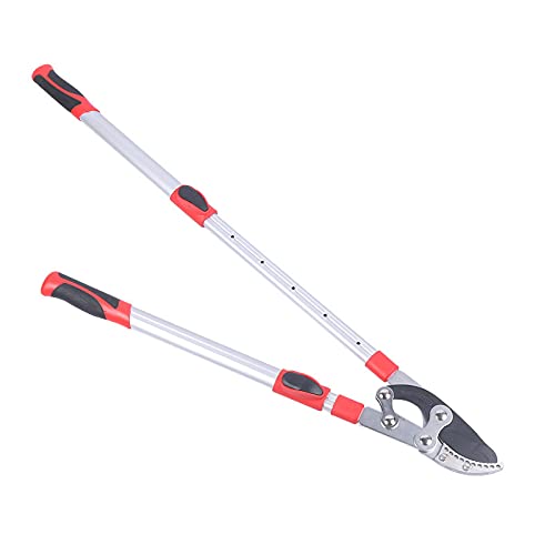 ATAAY Cesoie per Siepi da Giardino Attrezzi da Giardinaggio, Potatura Attrezzi da Potatura Telescopica Troncarami A Cricchetto Potatore Estensione da Giardino Taglierina per Rami Attrezzi,Rosso