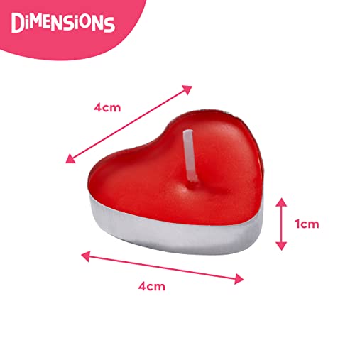 THE TWIDDLERS - 50 Romantic Red Heart Shaped Candles